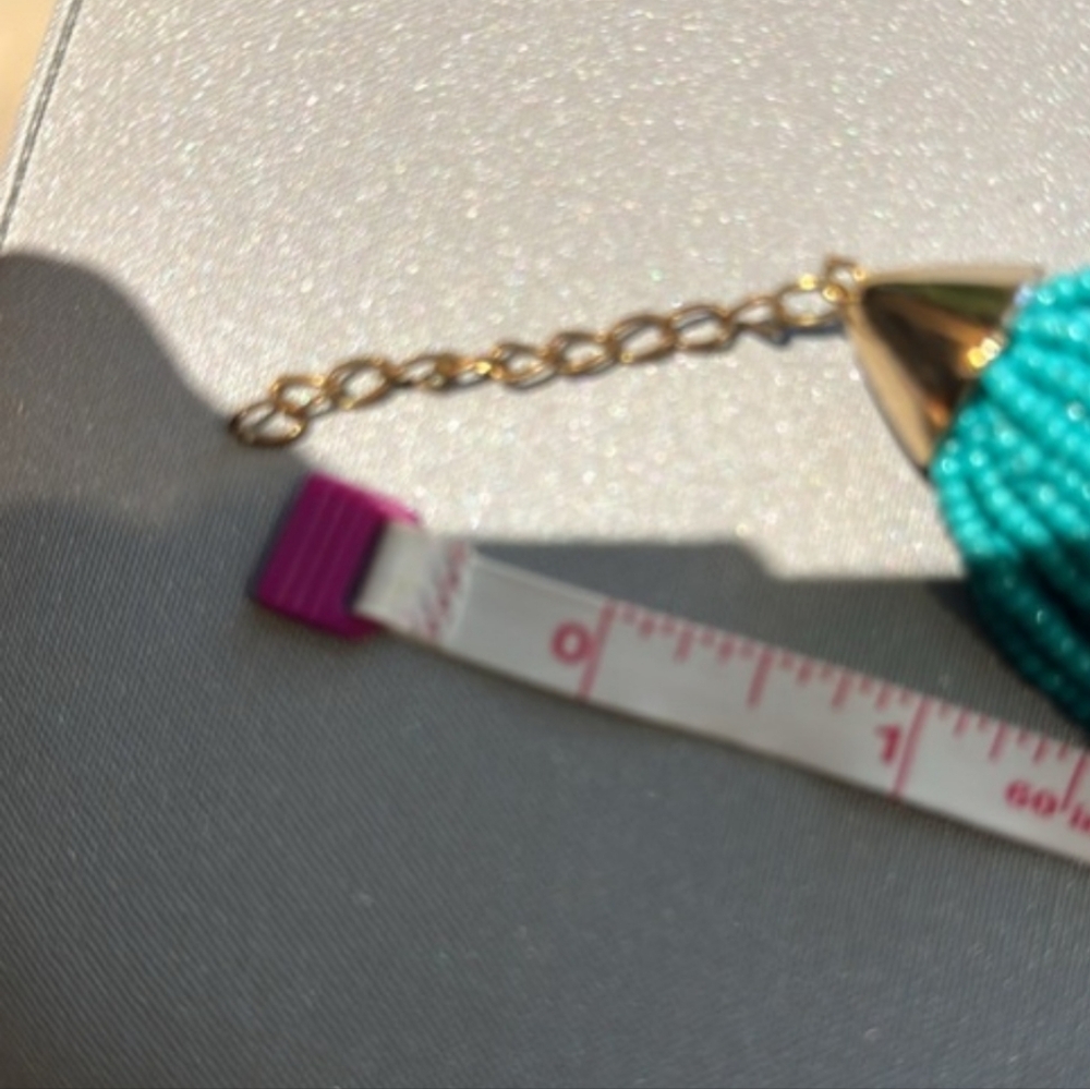 Turquoise Glass Seed Bead Multi Strand Necklace - Picture 4 of 4
